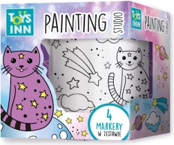 Keramický hrnček na vyfarbovanie s mačacím motívom