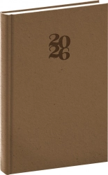 NOTIQUE denný diár Essenza 2026, orechová farba, 15 x 21 cm