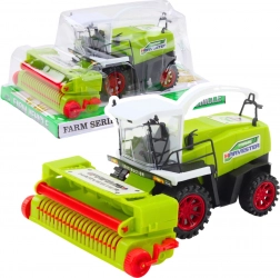 Zelený detský pohyblivý žací kombajn