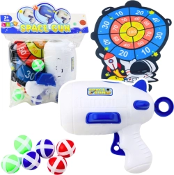 Hra na zručnosť Kozmická streľba s pištoľou a loptičkami na suchý zips