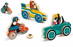 Drevené dopravné prostriedky na patentky od Djeco