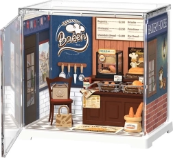 RoboTime 3D drevená skladačka mini pekáreň – miniatúra domčeka