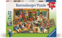 Ravensburger puzzle Vianočné kúzlo v továrni na hračky 2x12 dielikov