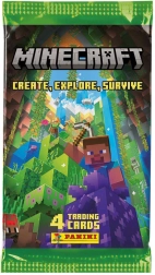 Panini Minecraft zberateľské karty 3. séria (Create, Explore, Survive) – booster vrecúško 4 karty