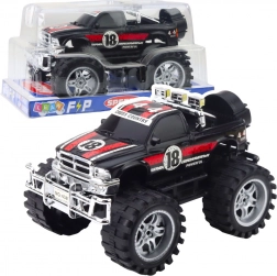 Terénne auto s pohonom zadných kolies, veľké kolesá, červeno‑čierne