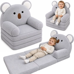 Rozkladacie detské kresielko 2v1 Koala, sivé