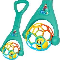 Pchacia hračka s elastickou loptou a chrastiacou guľôčkou