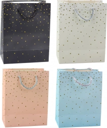 Darčeková taška so zlatými bodkami 23 × 18 × 10,5 cm