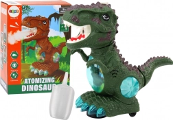 Zelený tancujúci dinosaurus so senzorom prekážok a svetelnými efektmi