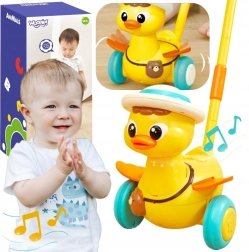 Woopie tlačidlové chodítko na tyči kačička so svetlami a zvukmi