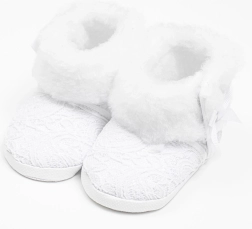 Dojčenské zimné čipkované kozačky New Baby, biele, 0–3 mesiace