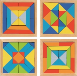 Drevená mozaika Svet tvarov