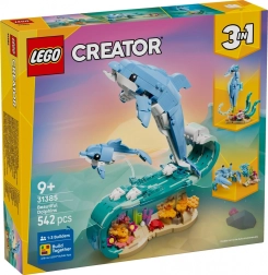 Lego creator 3 v 1 morské zvieratá: nádherný delfín