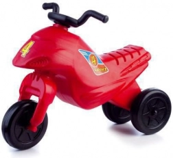 Odrážadlo SUPER BIKE červené, 3 kolesá, výška 44 cm