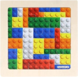 Drevené puzzle stavebnica 9 dielikov