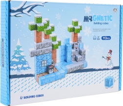 Magnetické stavebné kocky 3D, zimná edícia, 113 dielov