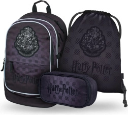 Školský set BAAGL Core HARRY POTTER Rokfort čierny – batoh, peračník a vrecko