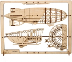 Ugears 3D puzzle Zeppelin 2,5D – drevený mechanický model, 49 dielikov