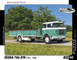 Puzzle Retro autá Škoda 706 RTD – truck, 40 dielikov