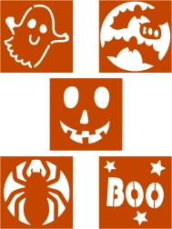Súprava halloweenskych šablón – 5 kusov
