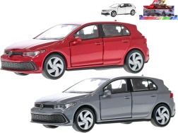Kovový model auta Volkswagen Golf 8 GTI so spätným chodom