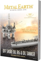 Metal Earth 3D puzzle ropná plošina a tanker – deluxe sada