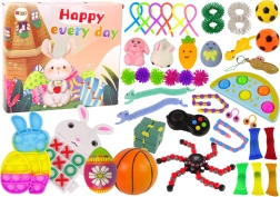 Veľkonočná sada fidget hračiek Pop It a squishy antistresové – 42 kusov
