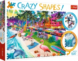 Puzzle TREFL Crazy Shapes – Pláž Miami, 600 dielikov