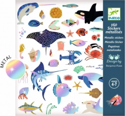 Djeco metalické samolepky – oceán, 160 ks