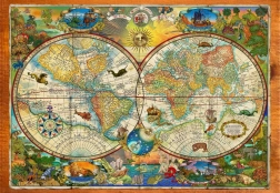 Puzzle mapa tvorov Zeme 1000 dielikov