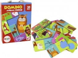 Logická hra Puzzle Domino Zvieratá 28 prvkov