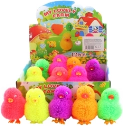 Svietiace strapaté kuriatko – gumová blikajúca hračka