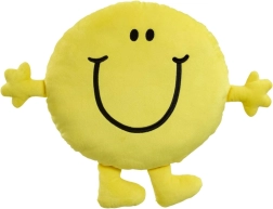 Plyšový vankúš MR. HAPPY – veľký žltý usmievavý vankúš