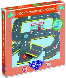 gigantické puzzle pretekárska dráha CRAZY MOTORS, 26 dielov