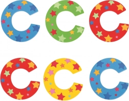 Bigjigs Toys drevené písmeno C s hviezdičkami