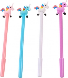 guľôčkové pero s jednorožcom, čierna náplň 0,5 mm – mix farieb