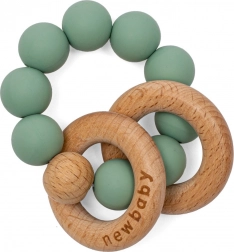 Hryzátko s guľôčkami silikónové zelené New Baby