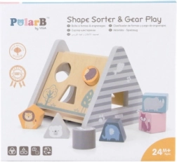 Drevený triedič tvarov POLARB s kockami – pyramída