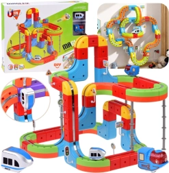 Magnetické kocky s magnetickou železnicou a 2 vláčikmi, 178 dielov