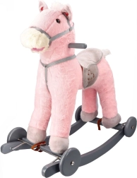 Ružový hojdačkový koník s kolesami