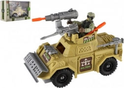 vojenská sada obrnené auto s vojakom a doplnkami, plast, voľný chod