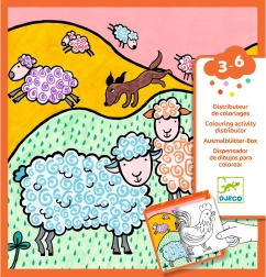 Djeco zábavná krabička s omaľovánkami a hrami Farma