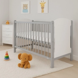 Detská postieľka New Baby Elsa bielo‑sivá