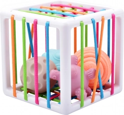 Woopie Baby elastická senzorická kocka a sorter pre deti – bláznivé tvary, 5 ks