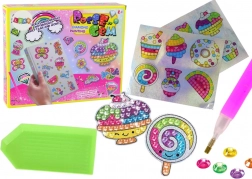 Sada na diamantové maľovanie – farebné samolepky so sladkosťami