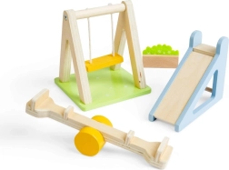 Bigjigs Toys drevené vonkajšie ihrisko k domčeku pre bábiky