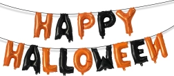 Halloweenska súprava fóliových balónov Happy Halloween s upevňovacou páskou