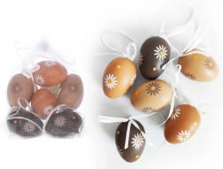 Dekoratívne plastové maľované vajíčko 6 cm, 6 ks