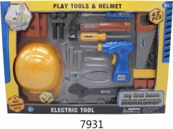 Detská súprava náradia s helmou, 42 ks