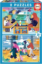 EDUCA Puzzle Cestovanie 2x48 dielikov